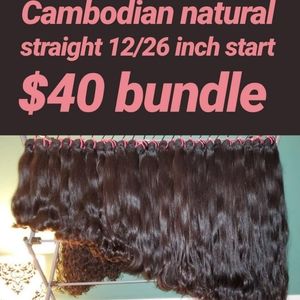 Raw  cambodian virgin hair bundles extensions🌸